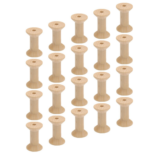 50pcs Wooden Sewing Thread Spools: Unfinished Craft Bobbins