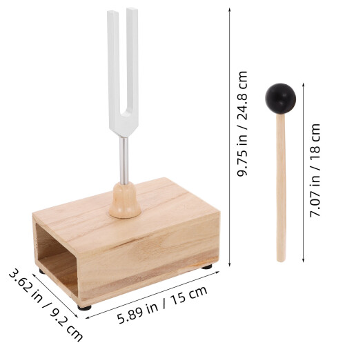 1 Set fork with Mallet and Wooden Resonator Box 1