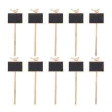 10Pcs Multi-Color Wooden Plant Tags Chalkboard Stakes for Garden Use