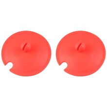 2pcs silicone leakproof cup lids with straw hole, reusable mug covers