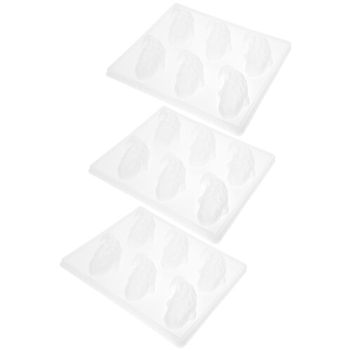 3Pcs Nonstick PP Rice Cake Mold Fish Shape DIY Baking Accessory White