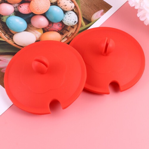 2pcs silicone leakproof cup lids with straw hole, reusable mug covers 2