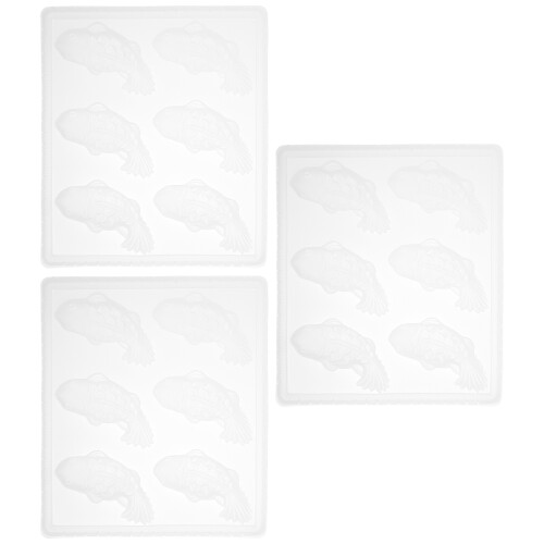 3Pcs Nonstick PP Rice Cake Mold Fish Shape DIY Baking Accessory White 2