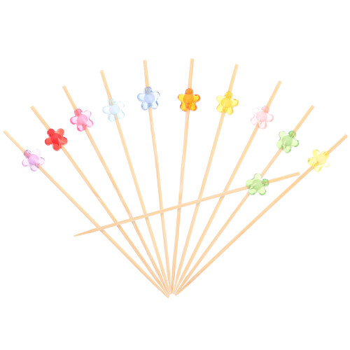 Fruit Picks Assorted Color 100pcs 5.31x0.12x0.12in Acrylic
