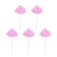 5St Wol Cloud Cake Picks Roze Party Decoratie Voor