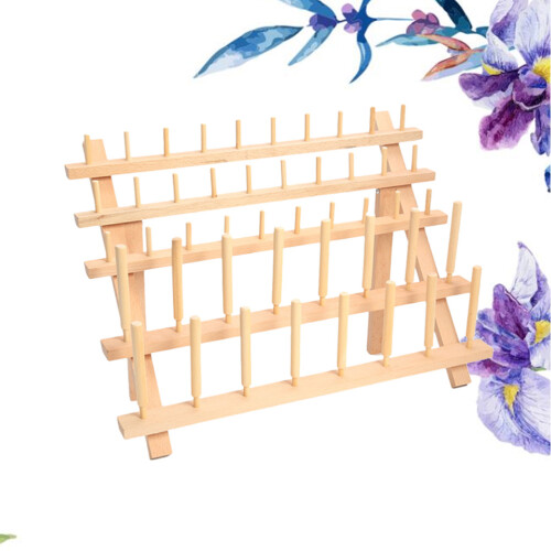 Diy Wooden Bobbin Thread Rack for Sewing Quilting Craft 2