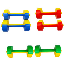 Dumbbell Set Plastic Assorted Color 3pairs 7.9x3.1x3.1in