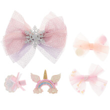 5 Pcs Kids Hair Accessories Barrettes For Women Snap Clips Bow Ties