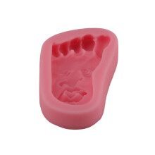 Pink Silicone Fondant Mold Footprint Design DIY Baking Cake Mold