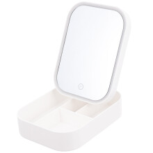 Opvouwbare LED Make-Up Spiegel Met Opbergbak Reisspiegel