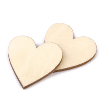 Mlins 50pcs Wooden Love Heart Pieces 50mm For Wedding Art Diy Crafts