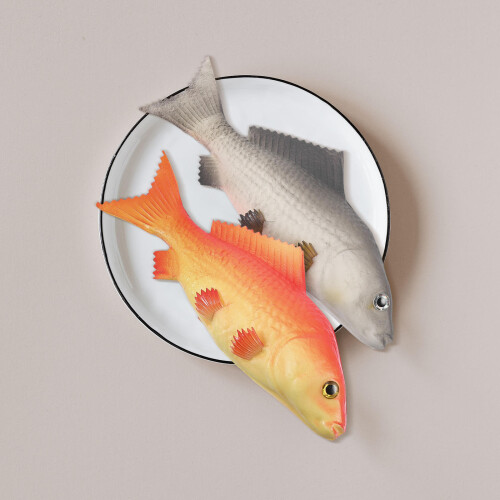 2Pcs PU Simulated Fish Model Kids Educational Toy Home Desktop Decor 2