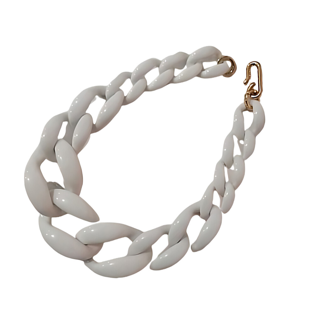 (White) Women S Vintage Style Chunky Acrylic Link Chain Jewelry Necklace-image-OPC-PKR89Y7-NEW