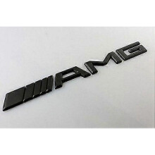 Matt black amg boot trunk emblem badge stick on for all mercedes amgs