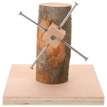 Natural Wood Hamster Wheel Exercise Toy for Gerbils Rabbits Khaki