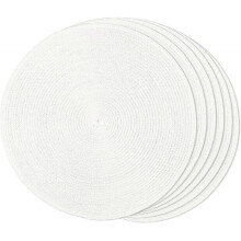 Round Braided Placemats Set of 6 Table Mats for Dining Tables Woven Washable Non-Slip Place mats