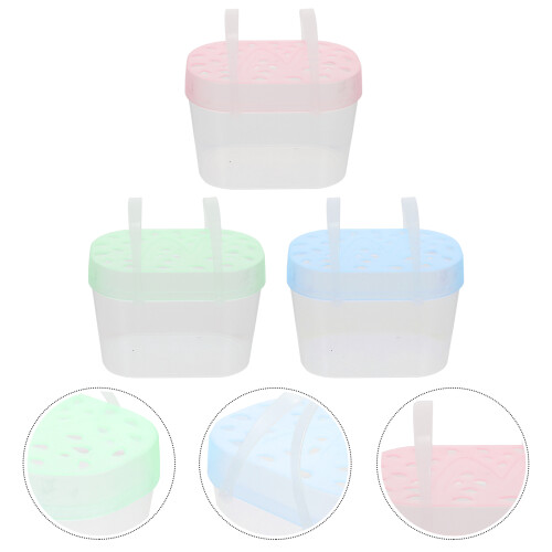 3pcs Hamster Cage Plastic Small Pets Carrier 2