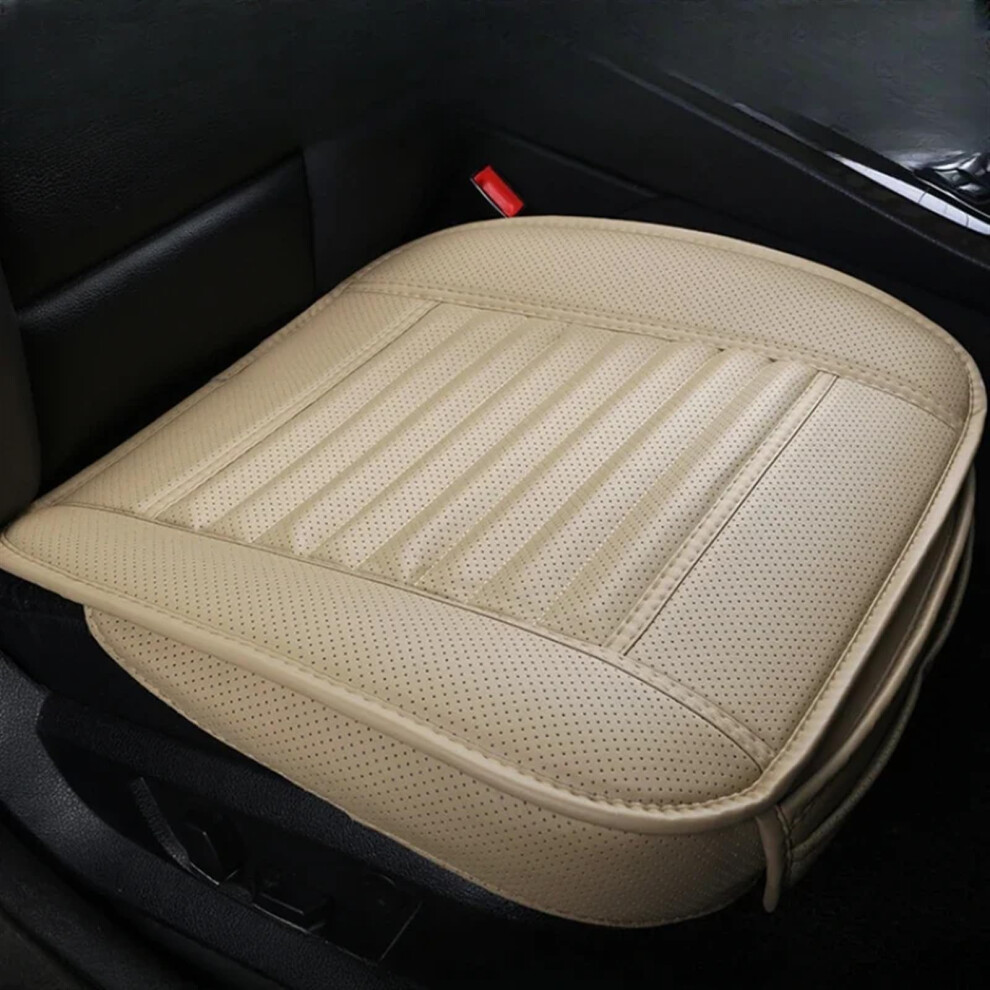 Car Seat Protector Universal Fit Breathable Anti-Slip Front Seat Cover Four Seasons Interior Pad Mat Beige 9393856983322