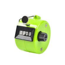Clicker Counter Metal Handheld 4-Digit Mechanical Palm Tally Counter, Green, For Knitting, Fishing, Golf, School