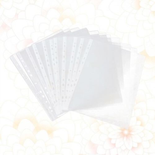 100Pcs Clear Sheet Protectors 11 Hole for Binder Files 1