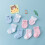 4 paar babysocken baumwollhandschuhe anti-scratch pink 8