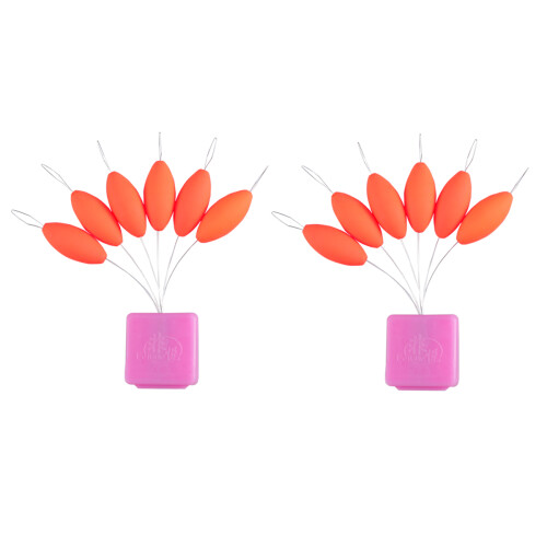 2 leuchtende treibende angelbobber -sortiment (orange)
