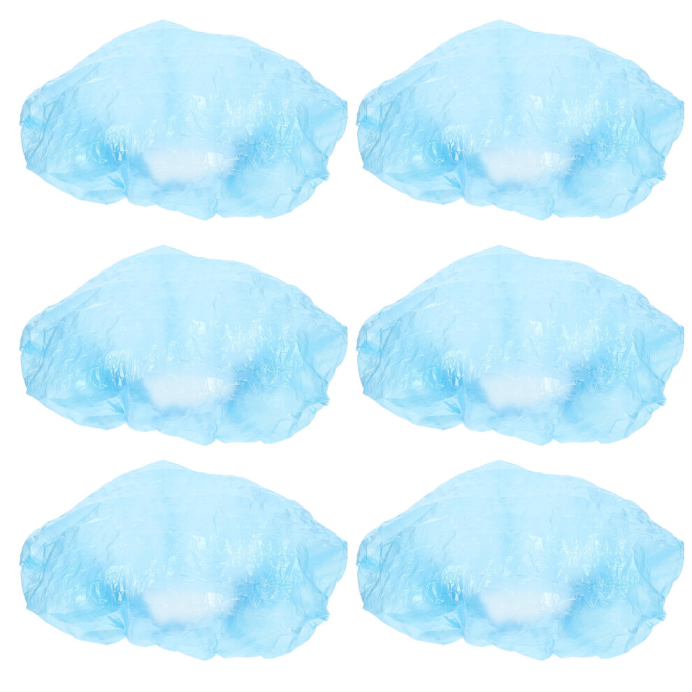 Artibetter Blue Bathing Cap Shower Hats Pe 200Pcs