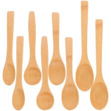 8 bamboe kinderlepels - -, mini-, honing- en serverslepels