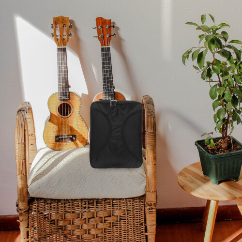 bolsa acolchoada para partituras e violino com expansão externa preta 1