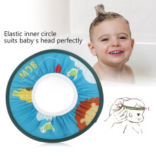 Wasserdichter Baby-Duschenhut Blau, elastisch und langlebig, 28,5 cm