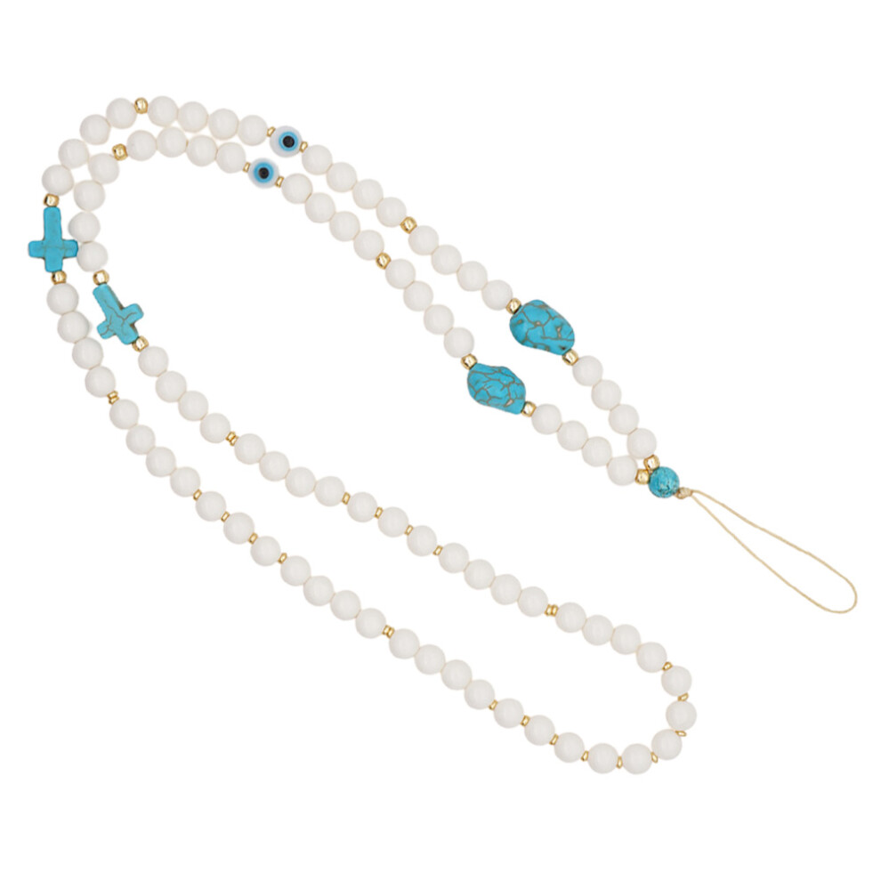 Mobile Phone Chain Bead Lanyard Beaded Pearls Wrist Strap 3293806106176