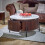 Opal Marble Top Round Mango Wood Coffee Table 7