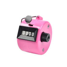Colour Counters, Handheld Mechanical and Digital Click Counter, Metal Pitch Counter, Pink 1 Pc For School Event