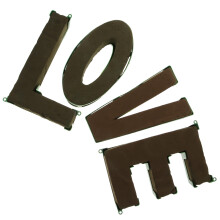 decorativa p/ carro de c/ flor artificial e letras love