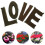 decorativa p/ carro de c/ flor artificial e letras love 11