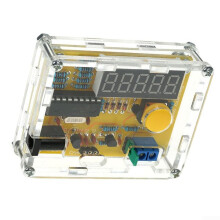 1Hz-50MHz Digital Frequency Counter DIY Kit With LED Display Transparent Case Crystal Oscillator Meter