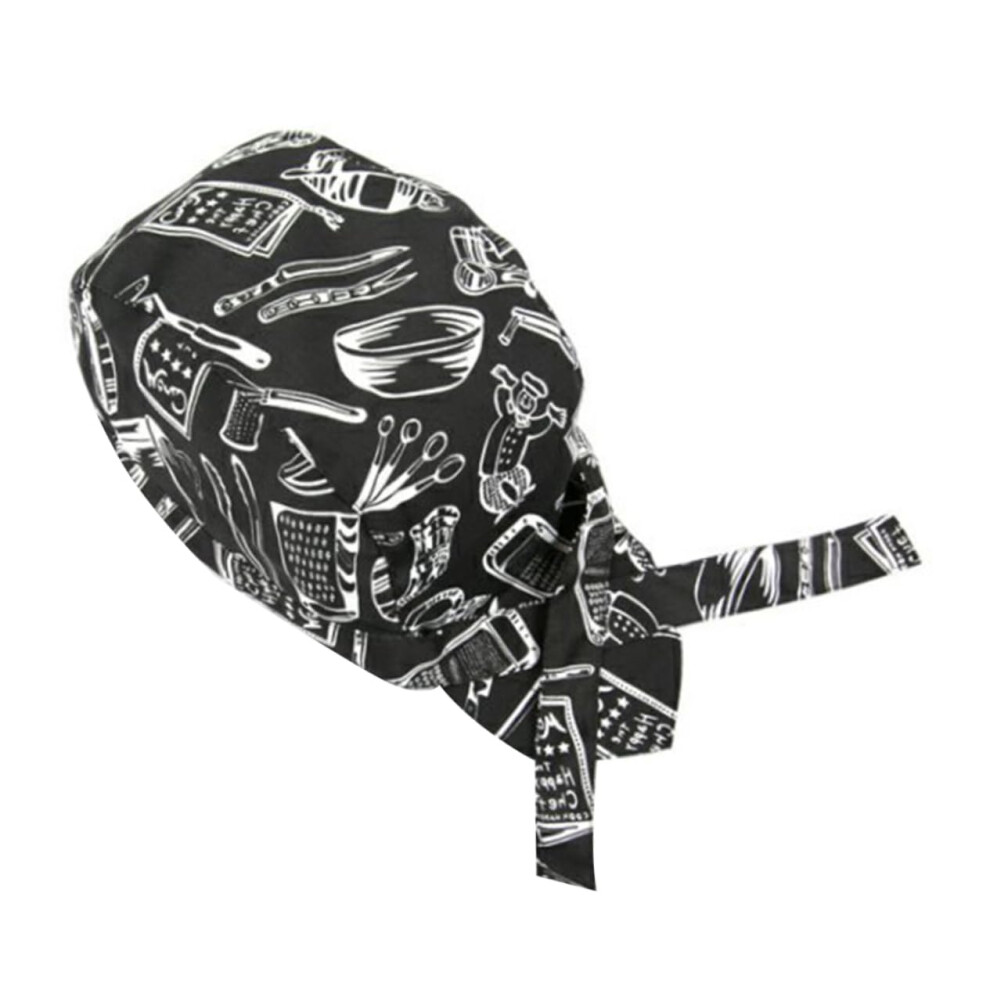 Chef Hat Comfortable Working Cap For Kitchen Use, Tableware Pattern Design, Catering And Cooking Professionals 9393856984435