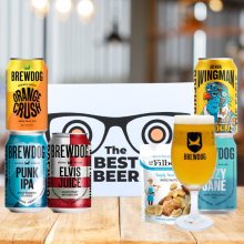 Brewdog Craft Beer Gift Set with Glass and Snacks (5 x 330ml Cans)