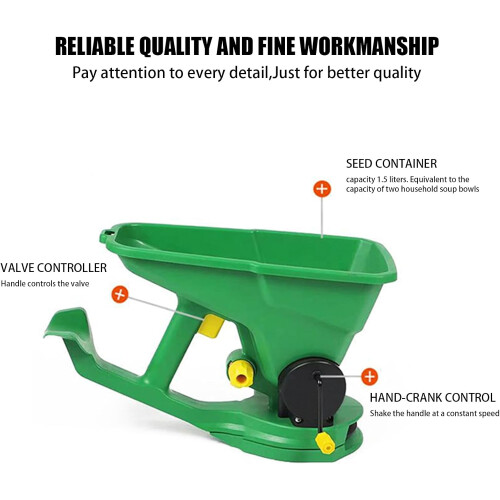 Lawn Spreader Hand Held Spreader Handheld Seeding Drill Grass Seed Spreader Ergonomic Seeding Spreader 2