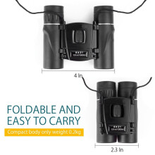 Jumelles 8x21 Pliables Noires Longue Portée 1000M Pour Chasse