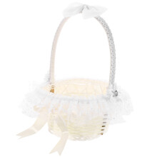 Witte Handvat Bruiloft Fruit Mand Bloemenmeisje Accessoire