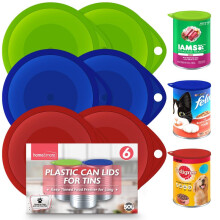 (Default) Plastic Can Lids | Reusable Covers for Food & Pet | 6 Pack