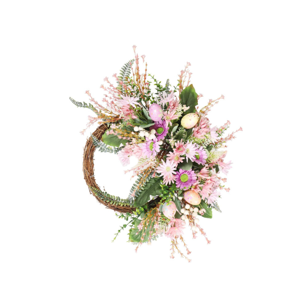 (Circle, 50cm) Easter Wreath Garland Colored Eggs Indoor Outdoor Spring Wreath-image-OPC-PKR9XBZ-NEW