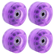 4 transparente rollschuhrollen