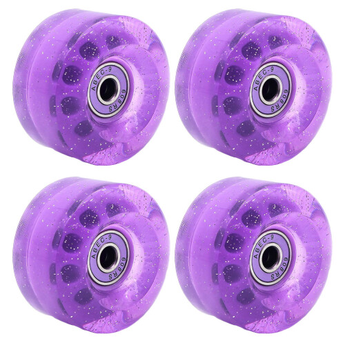4 transparente rollschuhrollen