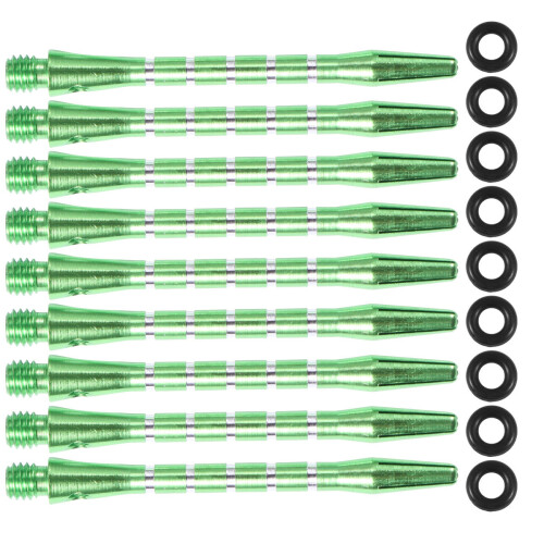 20 gewinde dart schäfte aluminiumlegierung mit ringen grün