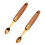 2Pcs Wooden Handle Fruit Digging Spoons Assorted Color Kitchen Gadget 3