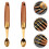 2Pcs Wooden Handle Fruit Digging Spoons Assorted Color Kitchen Gadget 2
