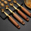 2Pcs Wooden Handle Fruit Digging Spoons Assorted Color Kitchen Gadget 10