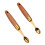 2Pcs Wooden Handle Fruit Digging Spoons Assorted Color Kitchen Gadget 5